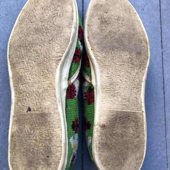 Rare 1970s Vintage Van Doren Needlepoint Ladybugs Shoes - Picture 10 of 14